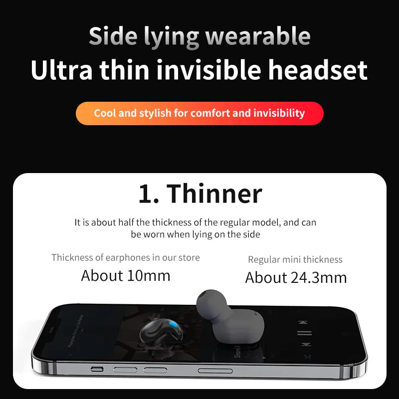 Mini Headphones For WorkX55 Sleeping Earbuds Wireless