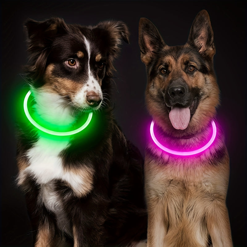 USB Rechargeable Dog Collar Pet Dog LED Light Collar