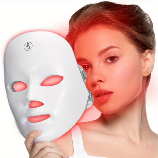 7-Color LED Light Mask - USB Rechargeable, Cordless Skin Care for Home & Salon Use