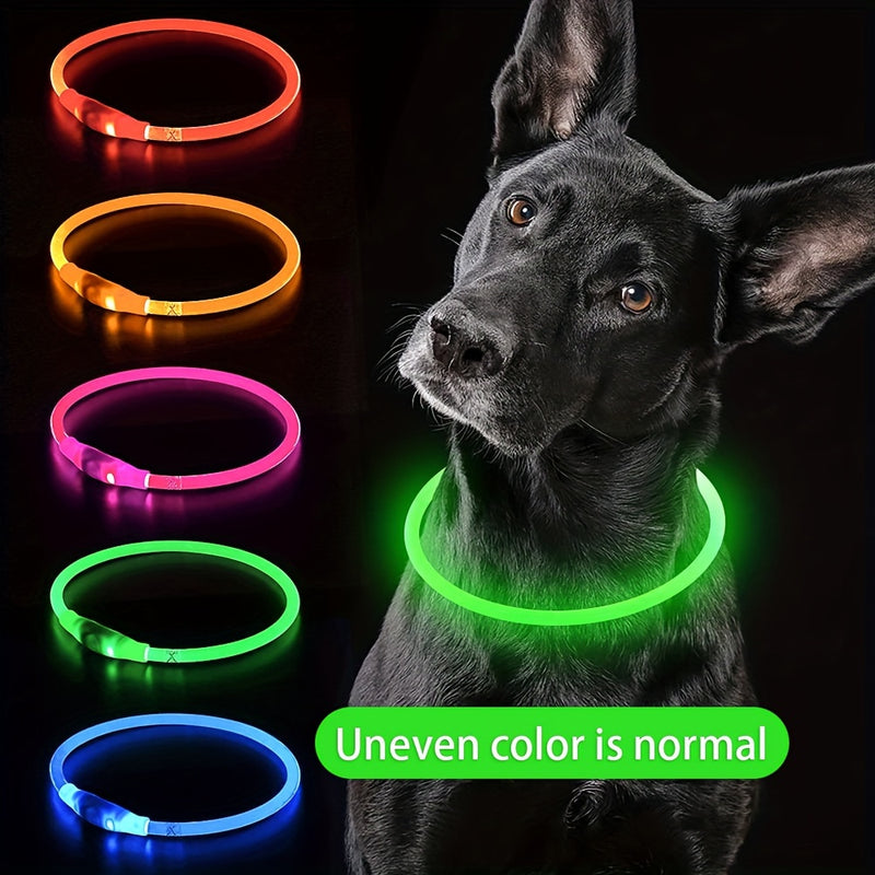 USB Rechargeable Dog Collar Pet Dog LED Light Collar