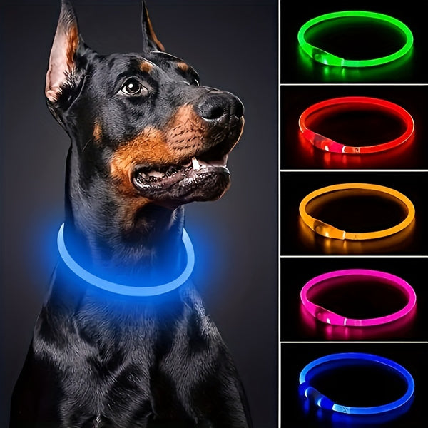 USB Rechargeable Dog Collar Pet Dog LED Light Collar