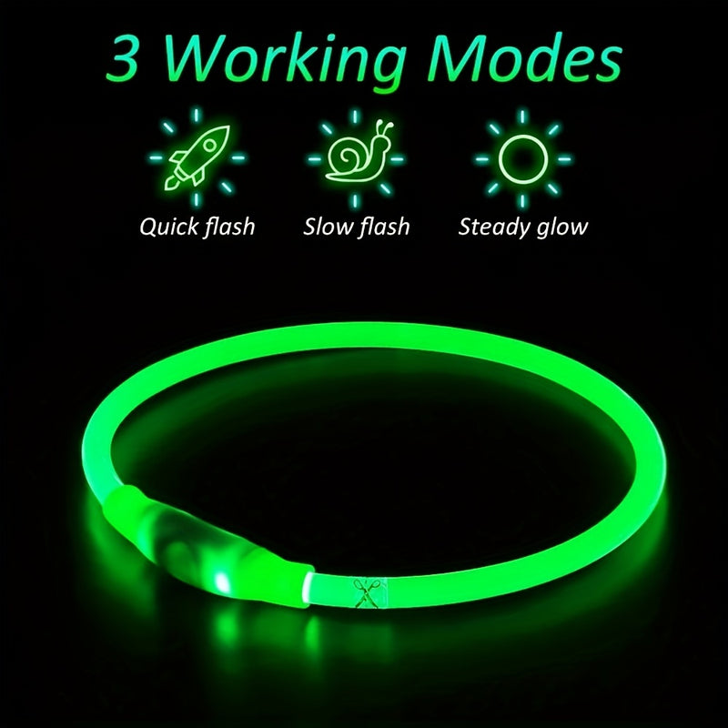 USB Rechargeable Dog Collar Pet Dog LED Light Collar