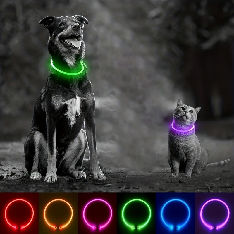 USB Rechargeable Dog Collar Pet Dog LED Light Collar